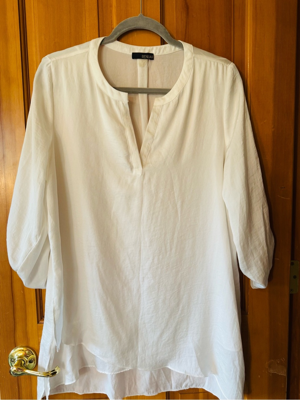 Renuar White V-Slit Lightweight Tunic
